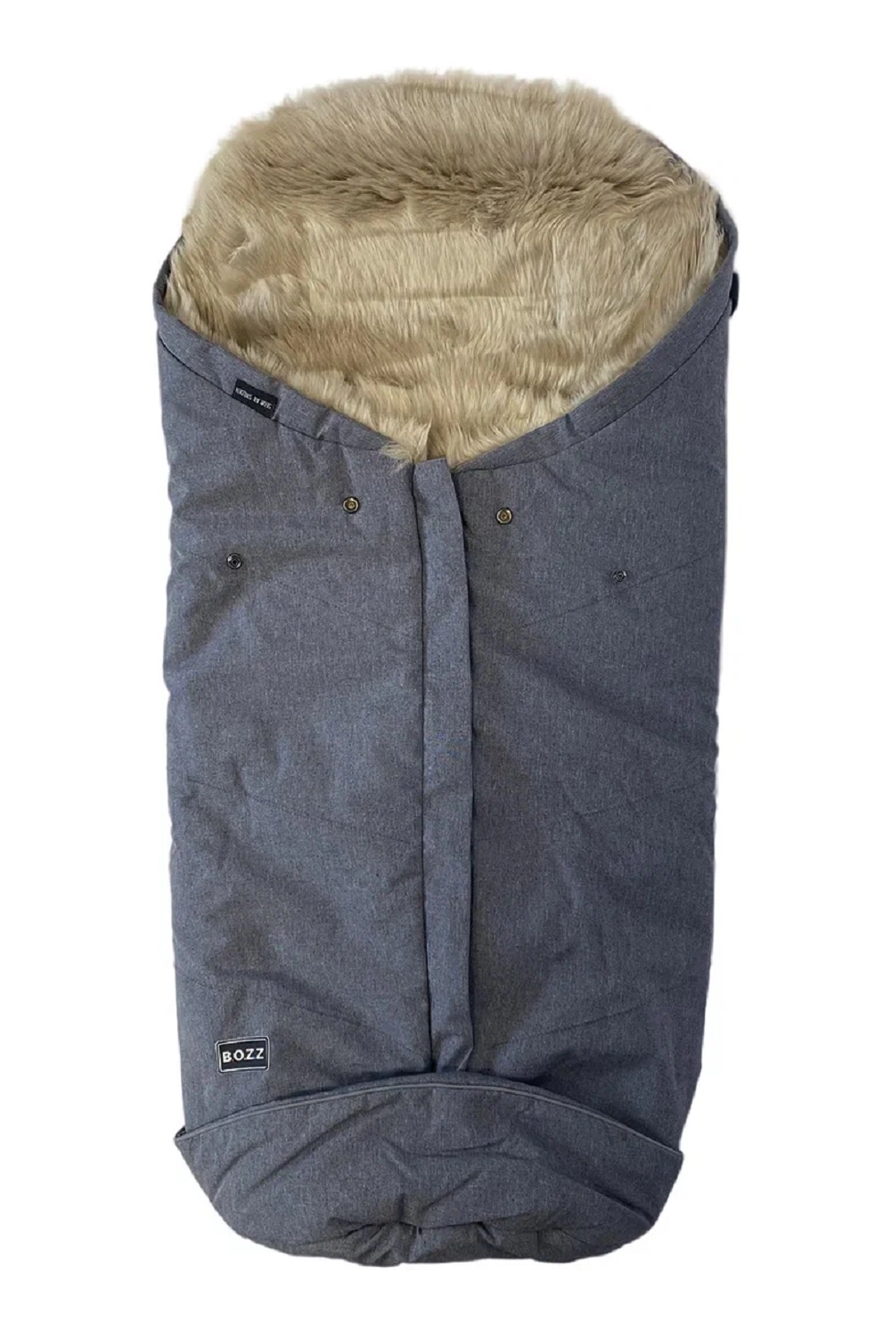 Конверт BOZZ с длинным ворсом (20-2015-36 Серый меланж наппа/лён)