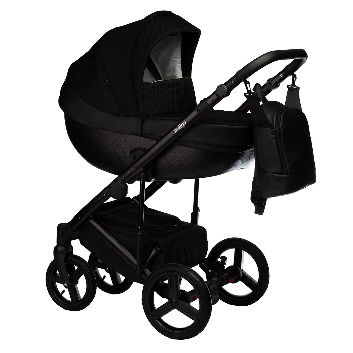 Коляска 2 в 1 Indigo TOUR ECO  черная кожа+черный l16yfjdclk27qqiefqwkc2khc7za7qt7