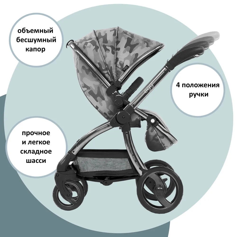 Прогулочная коляска Egg Camo Grey & Anodised Chassis ej7cedix16f44cr7snmgo3figmejy0tc