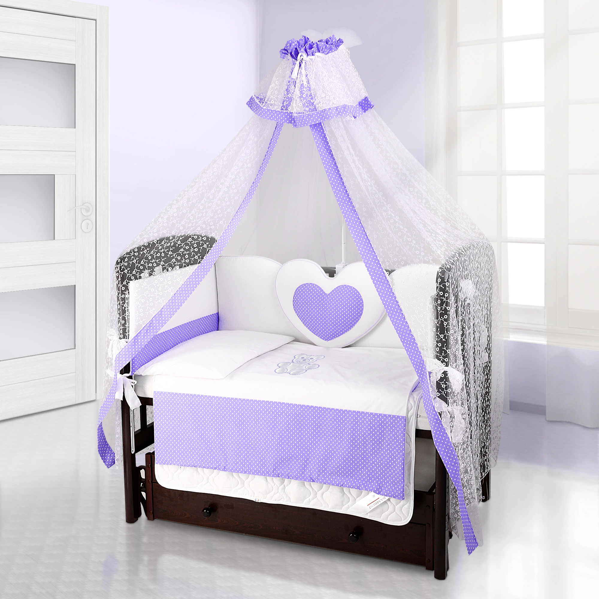 Комплект постельного белья Beatrice Bambini Cuore Puntini (BIANCO VIOLA)