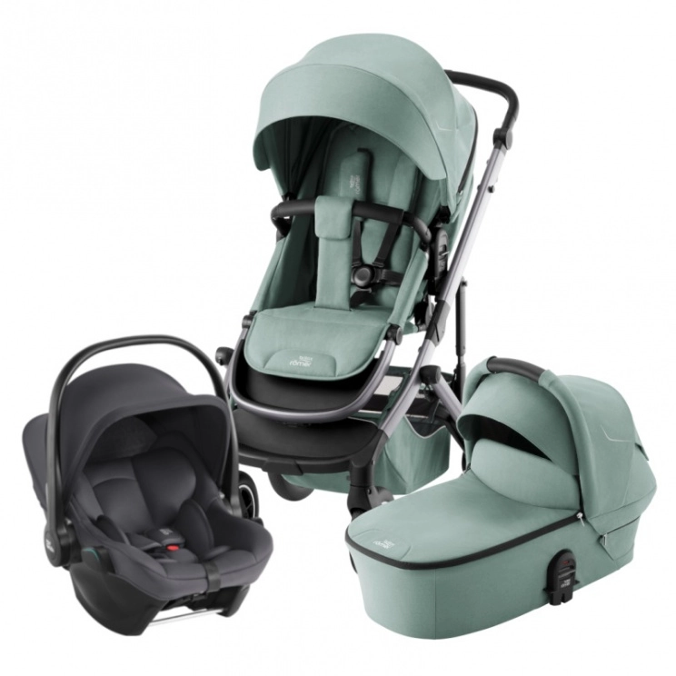 Коляска 3 в 1 Britax Roemer Smile 5Z автокресло Baby-Safe Core (Jade Green/Midnight Grey)