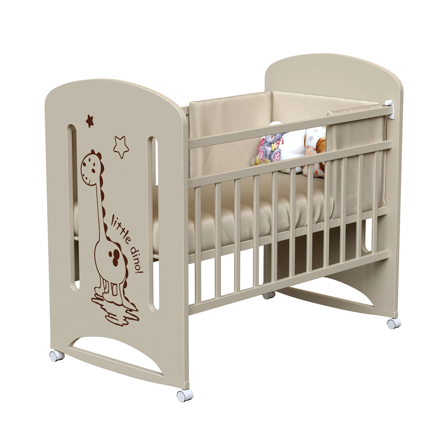 Детская кроватка ВДК DINO (колесо-качалка) слоновая кость 108133726-detskaya-krovatka-vdk-dino-koleso-kachalka-slonovaya-kost