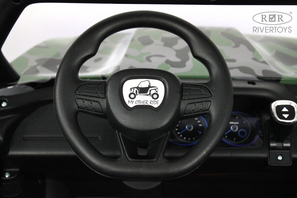 Детский электромобиль RiverToys T777TT 4WD зеленый камуфляж mued911290lwgjc7usjbn8c043lo4t45