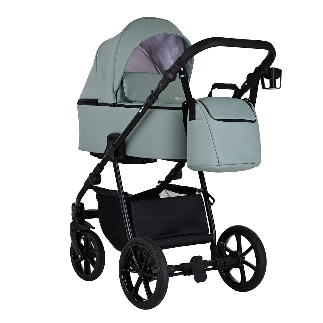 Коляска 2 в 1 Pituso Tossa Кожа (Sage)