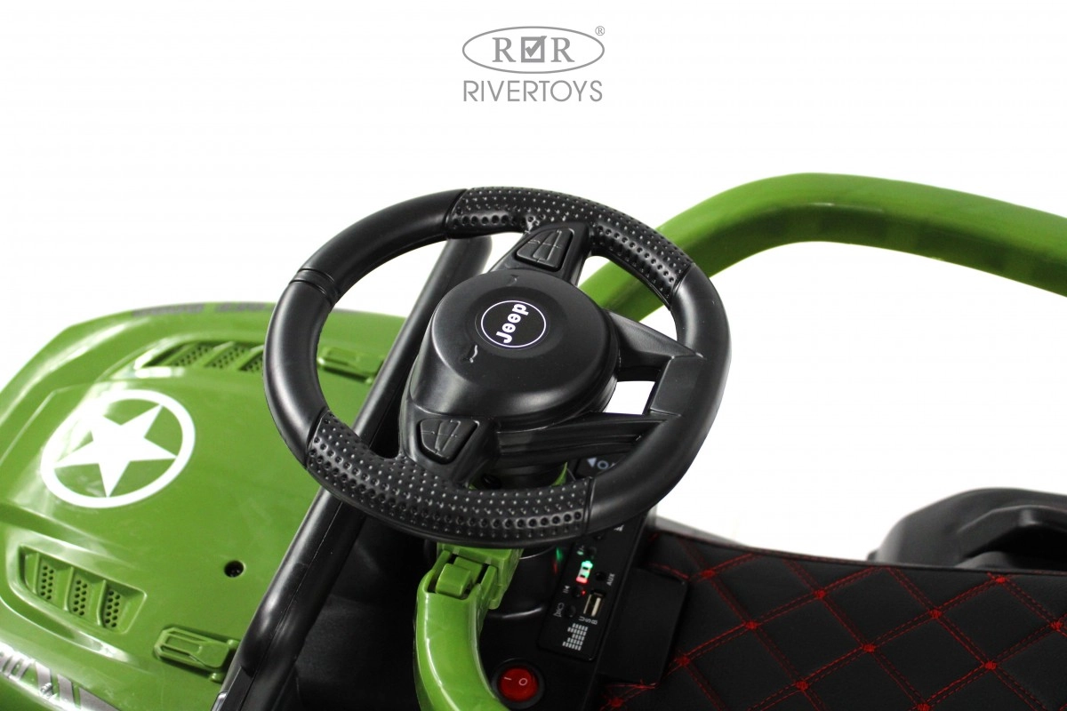 Детский электромобиль RiverToys G003GG зеленая 53opql176t4ory1824uvp7qa0j7pyer7