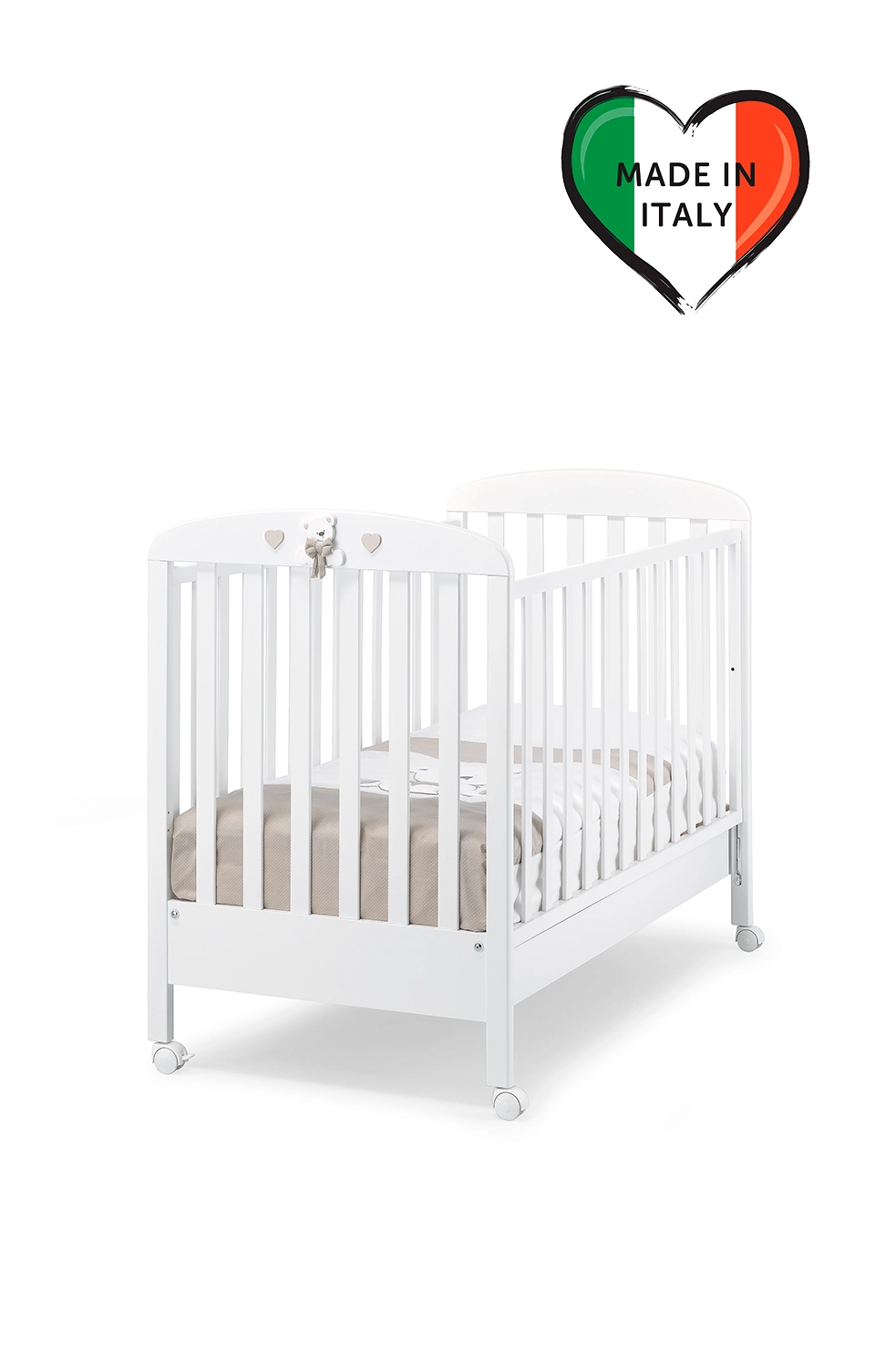 Детская кроватка Erbesi Tatino белый/песочный d283a7703c032e2942aa1e61fff67482