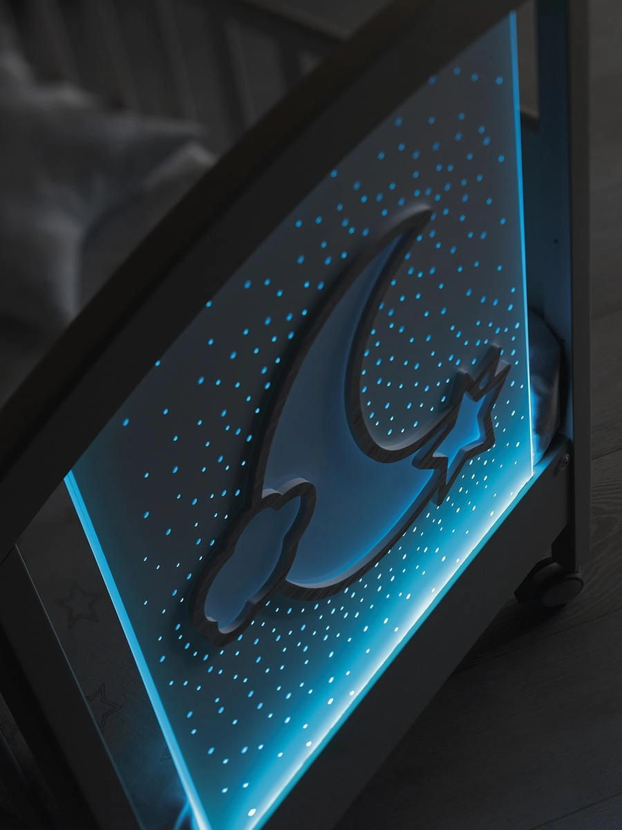 Детская кроватка Erbesi Moon LED Белый p4o14o9x0kj1ezigde1pcjieckhf7mb9