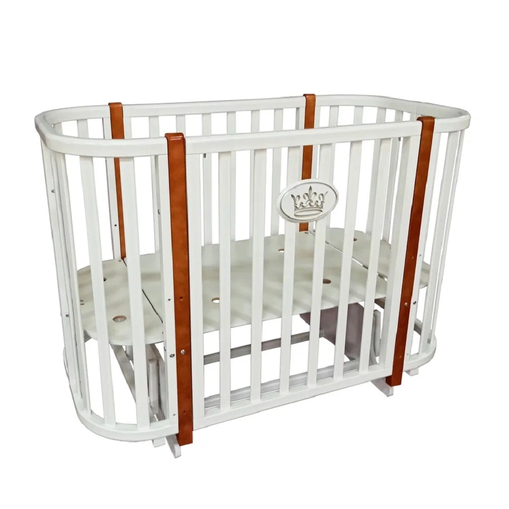 Детская кроватка КЕДР Estelle 4 (маятник) Белый/Бук 108131120-detskaya-krovatka-kedr-estelle-4-mayatnik-beliibuk