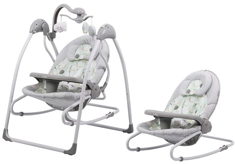 Электрокачели Indigo FRESH (0-15 кг), с адаптером, п/у, 12 мел., 5 скоростей Зеленый tk3gb4gaadah6sw2mm0d6rbdwcuqg1sp