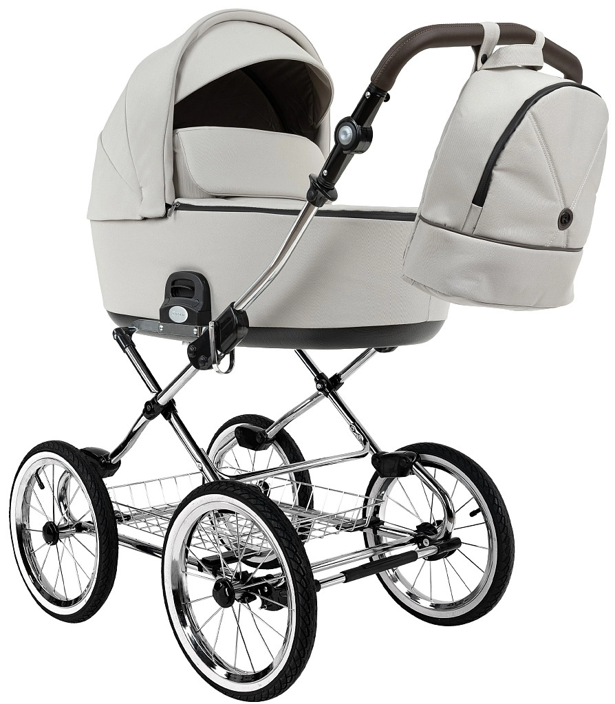 Коляска 2 в 1 Roan Bass Next Classic, d14 (Marzipan/Black/руч.Cappuccino)