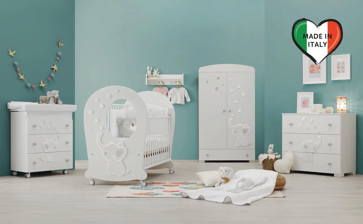 Детская кроватка Erbesi Elly с окном Белый bx9w9woy9fw4ww7z7p1s3e3s735f1pl2