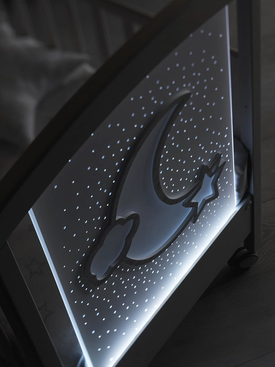 Детская кроватка Erbesi Moon LED Белый kackn31vcfwt77otokof08aeck5p5gwk