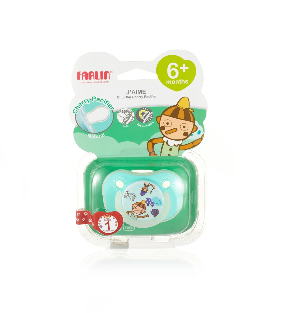 Силиконовая пустышка в форме вишенки Farlin с 6 мес. Голубой 108100931-silikonovaya-pustishka-v-forme-vishenki-farlin-s-6-mes-goluboi