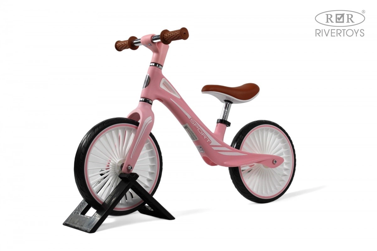 Детский беговел RiverToys HB-007-12 розовый q35zqzcp90lza87pisnpi5gmmseyrhwy