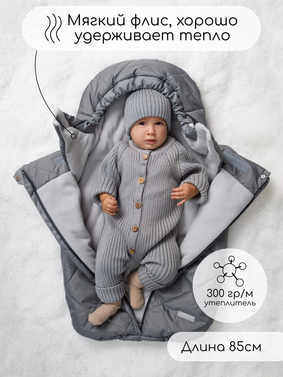 Конверт меховой AmaroBaby Heat 85 см серый hqc9j2x6bksestc2vwhs9rogz5udm7op