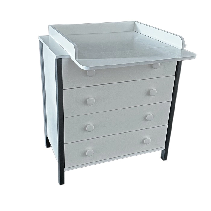 Пеленальный комод Антел Солнышко (белый-серый)