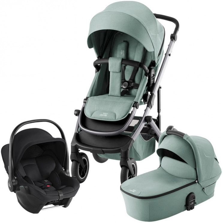 Коляска 3 в 1 Britax Roemer Smile 5Z автокресло Baby-Safe Core (Jade Green/Space Black)