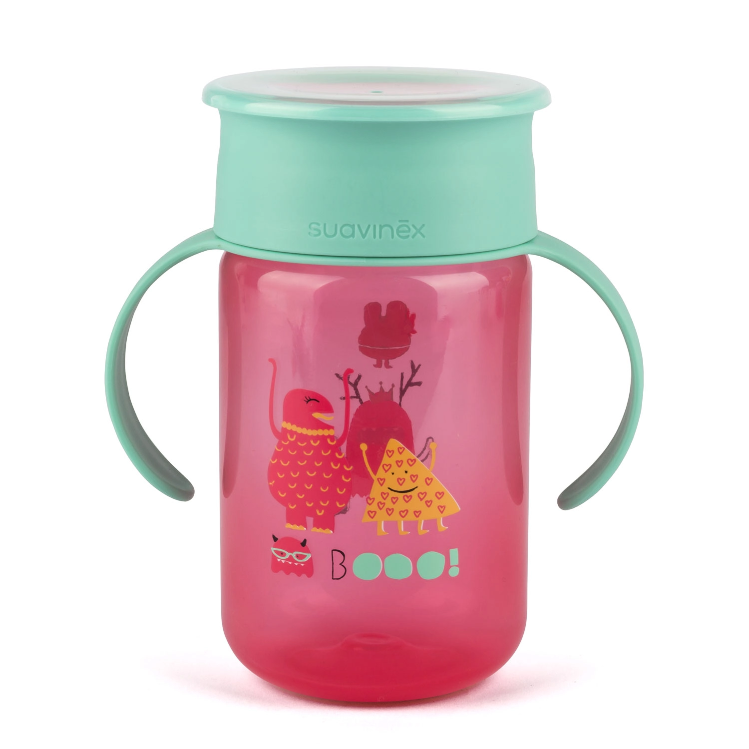 Поильник Suavinex BOOO от 12мес, тренировочный розовый 108110675-poilnik-suavinex-booo-ot-12mes-trenirovochnii-rozovii