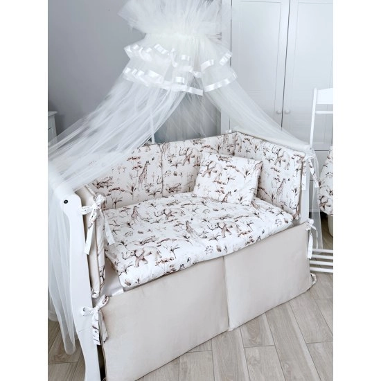 Комплект постельного белья Lepre Savannah 6 предметов (125*65) (Белый/песочный)