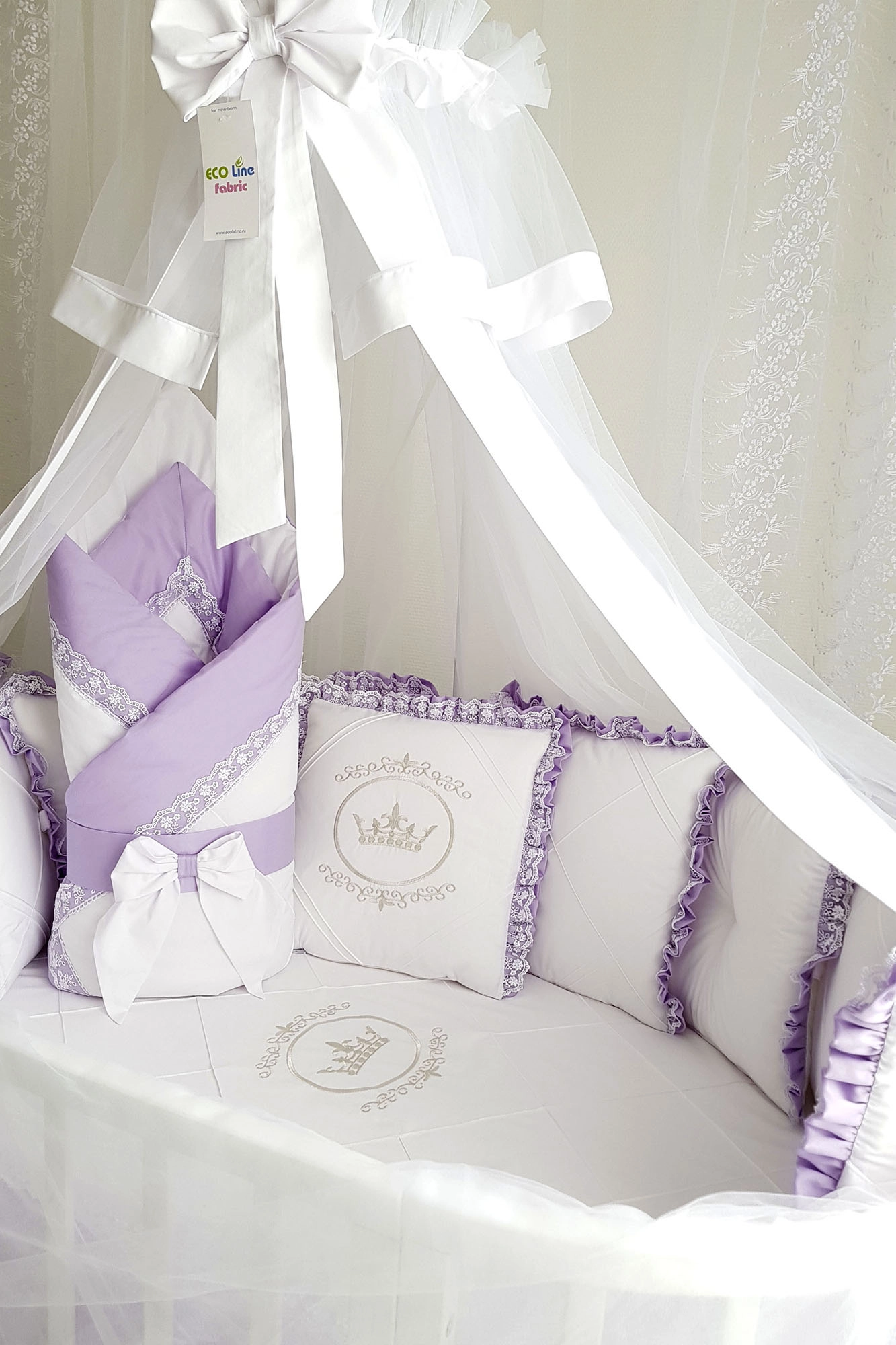 Комплект постельного белья Eco Line Amanda (круглая кроватка) Сирень 108101857-komplekt-postelnogo-belya-eco-line-amanda-kruglaya-krovatka-siren