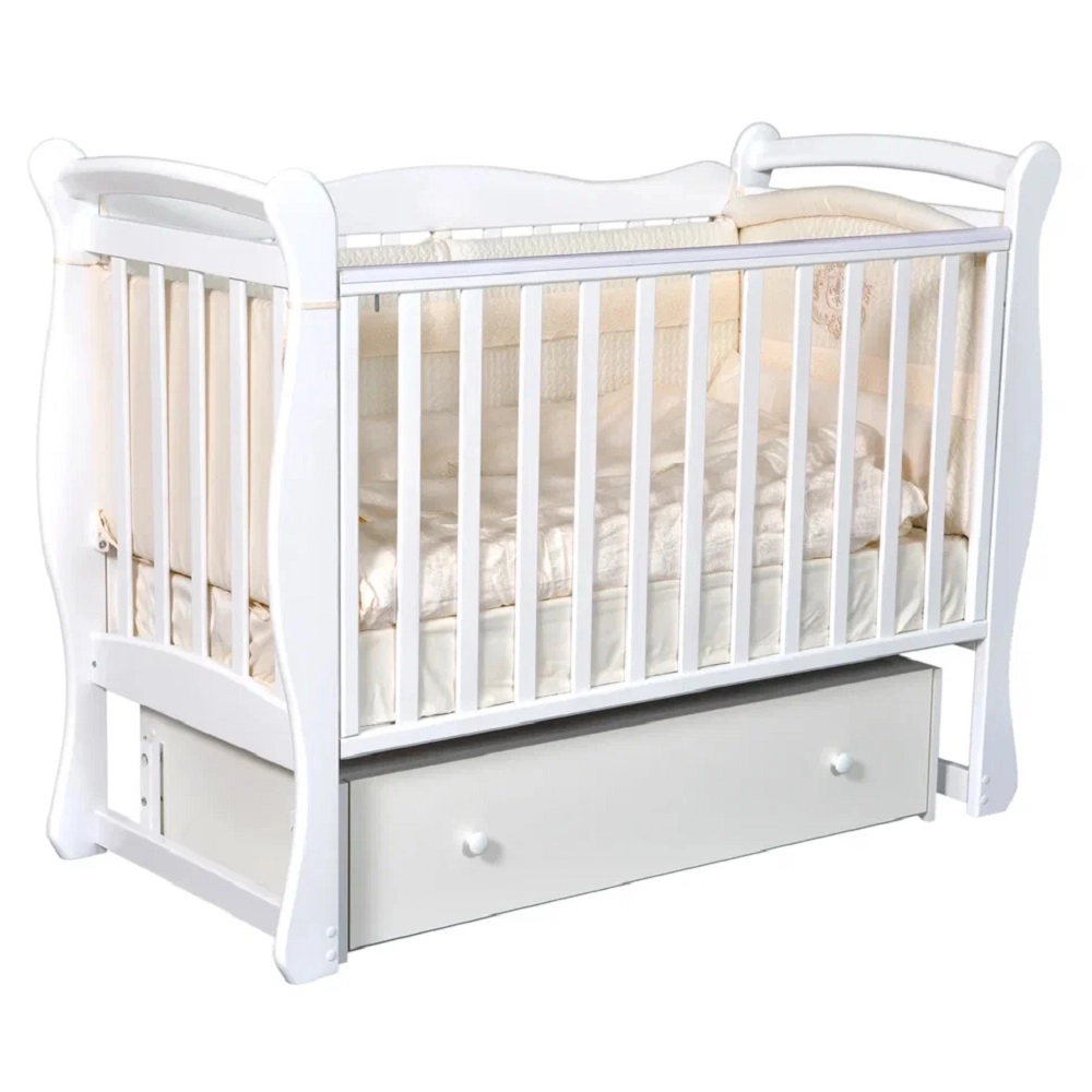 Детская кроватка КЕДР Viola 1 УМ Белый 108131100-detskaya-krovatka-kedr-viola-1-um-belii