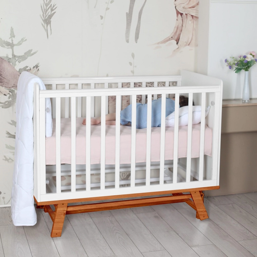 Детская кроватка Sweet Baby Nuovo с маятником Белая/Натуральная 108135254-detskaya-krovatka-sweet-baby-nuovo-s-mayatnikom-belayanaturalnaya