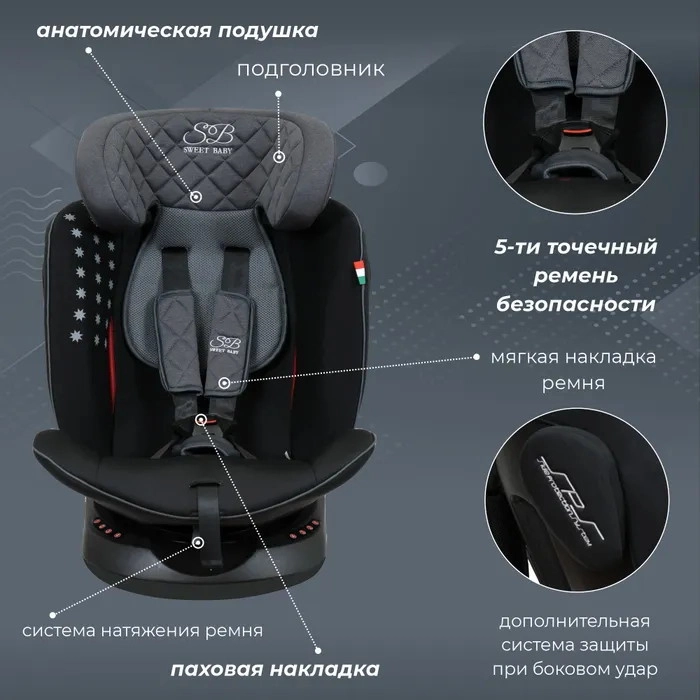 Автокресло Sweet Baby Crosstour 360 SPS Isofix grey/black hu9vlmds27p9w4q52il30ewec9qv8516