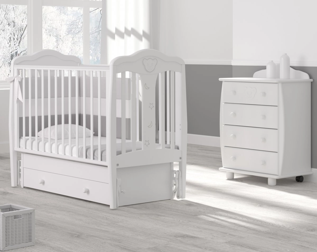 Детская кроватка Gandilyan (Гандылян) Мишель маятник Белый 08a44a617f8f2fe66c11b50dc6df50a7
