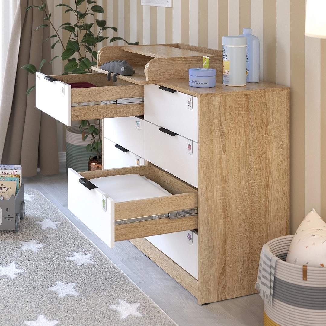 Комод Pituso Kids Optimum ЛДСП Дуб сонома-белый 4rxvjt1n4bjku7iaybrxkh2ckhqtjtx0