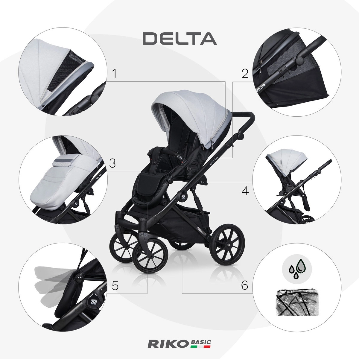 Коляска 3 в 1 RIKO BASIC DELTA 01 Grey Fox (серый) mj2tof8blqewfzr09d2kae8vpczykrrr