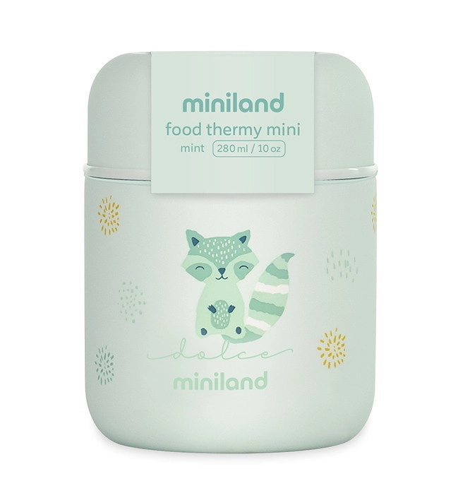 Детский термос для еды и жидкостей Miniland Thermy Dolce Mini 280 мл бирюзовый/енот uxod9klfm2oj21t2i56hrgflcytj884g