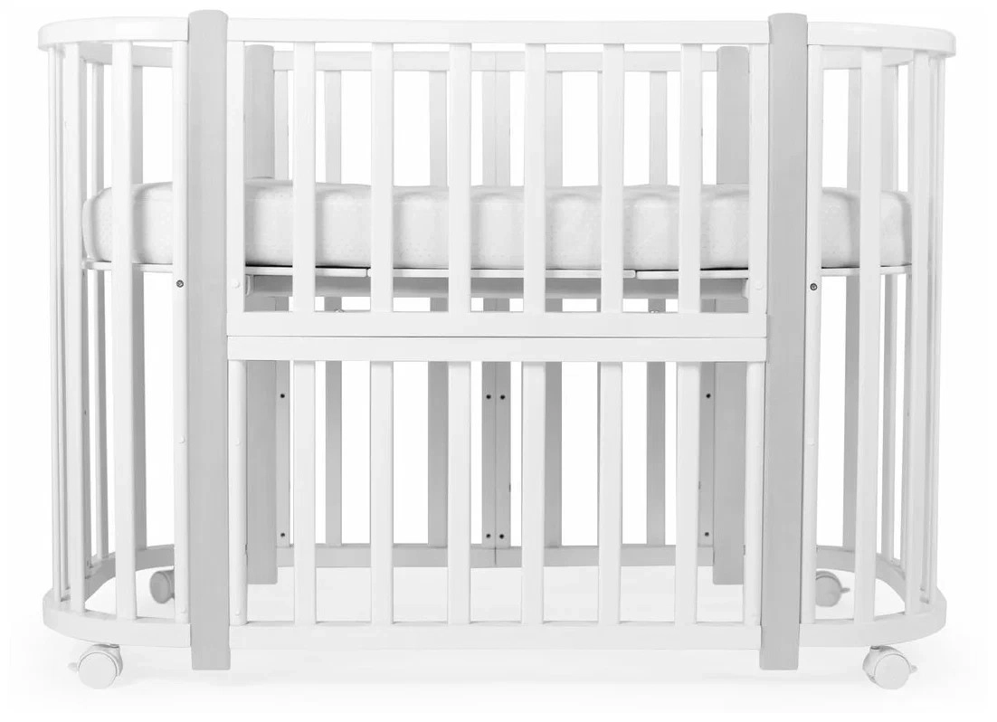 Кроватка-трансформер 5 в 1 Sweet Baby Palermo с маятником Белый/Серый ql57nf3u7xoz0zmadr55rvtst5g13mjp
