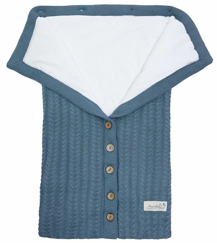 Конверт на выписку AmaroBaby Pure Love Snap вязаный утепленный 75 см джинс zhduo22kpykm2nw4yc9zmjoxkw41luf0