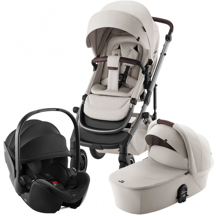 Коляска 3 в 1 Britax Roemer Smile 5Z Lux автокресло Baby-Safe Pro (Soft Taupe/Space Black)