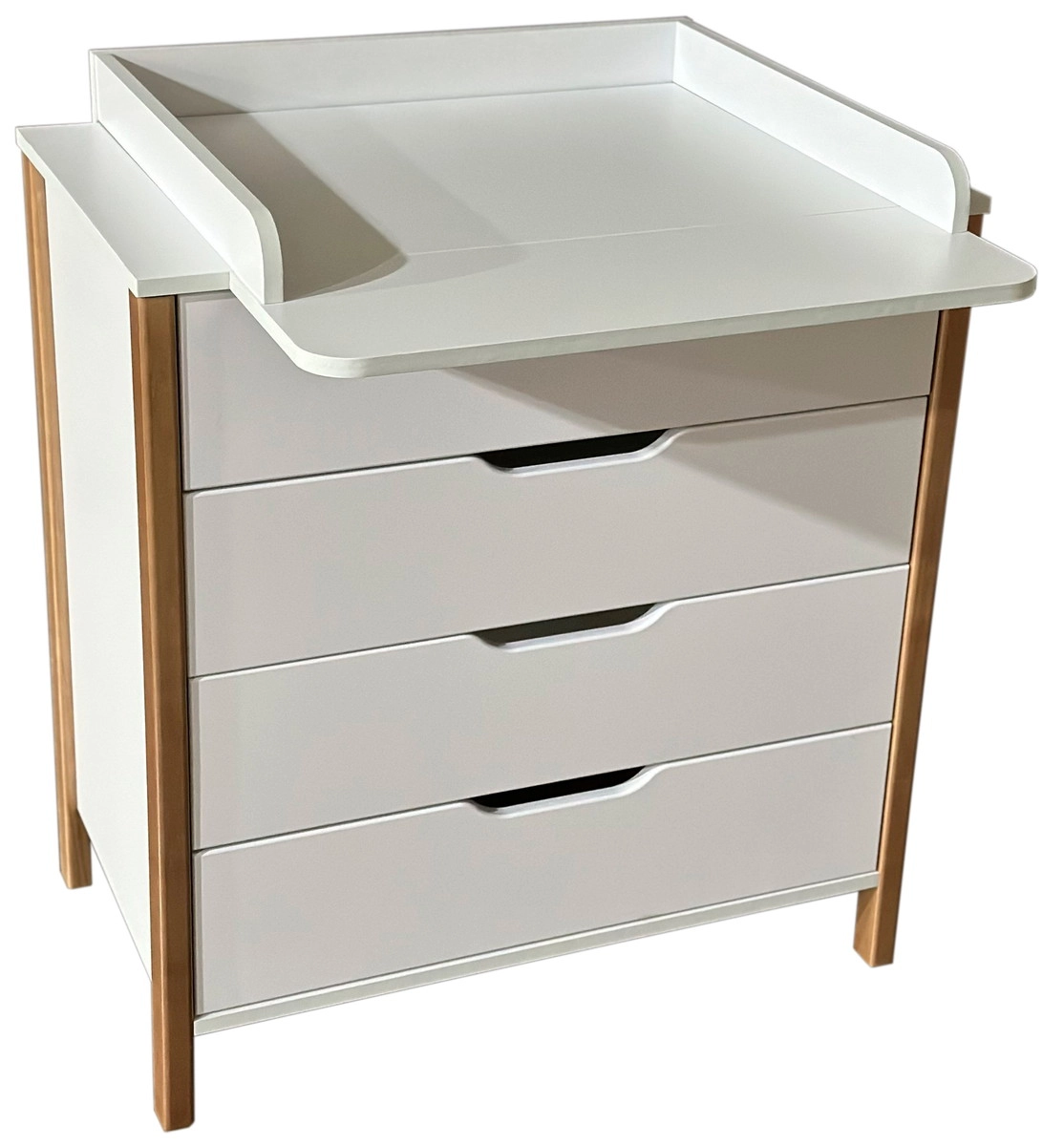 Пеленальный комод Кедр Алиса (Белый/Бук	)