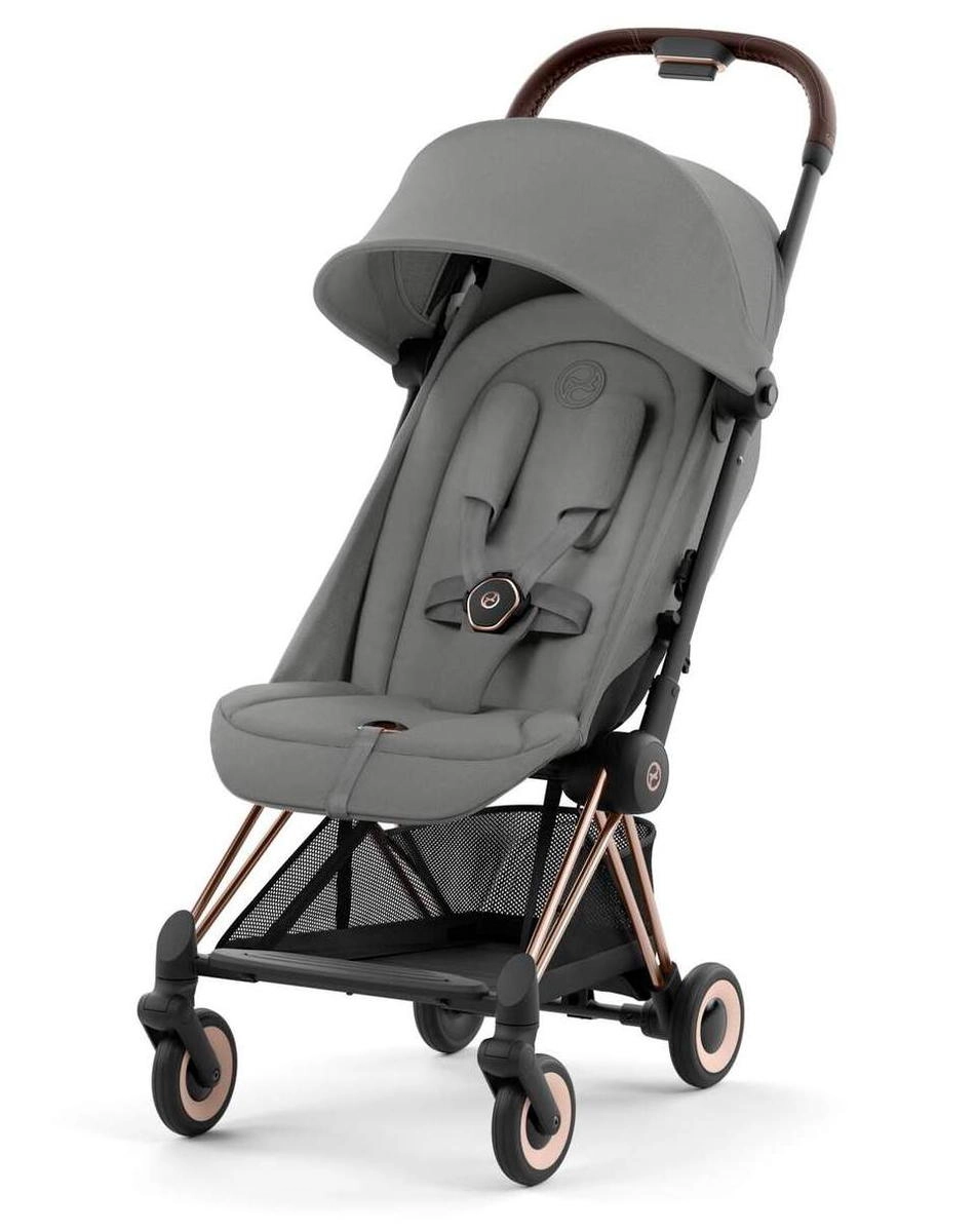 Прогулочная коляска Cybex Coya (Rosegold Mirage Grey с дождевиком и бампером)