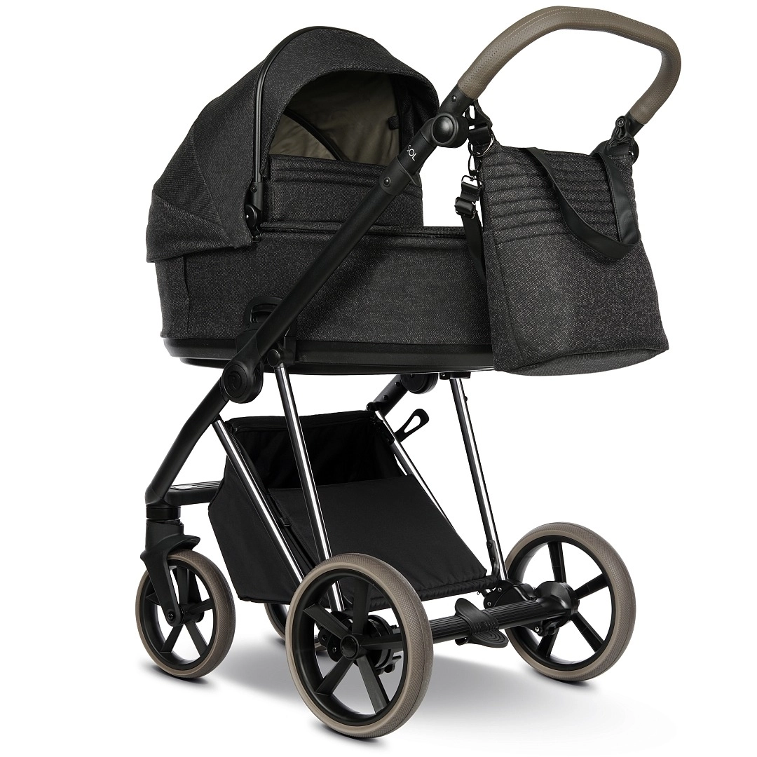 Коляска 2 в 1 Roan Sol Vintage Luxury (Pixel/Dark/Nickel/руч.Cappuccino)