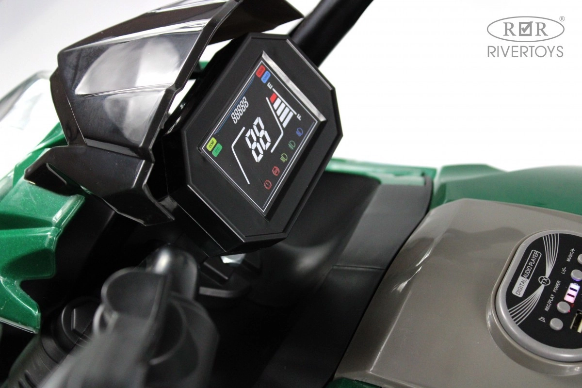 Детский электромотоцикл RiverToys C111MC зеленый 44dpcoxd037vm0l866vbhlt8t6dr0g60