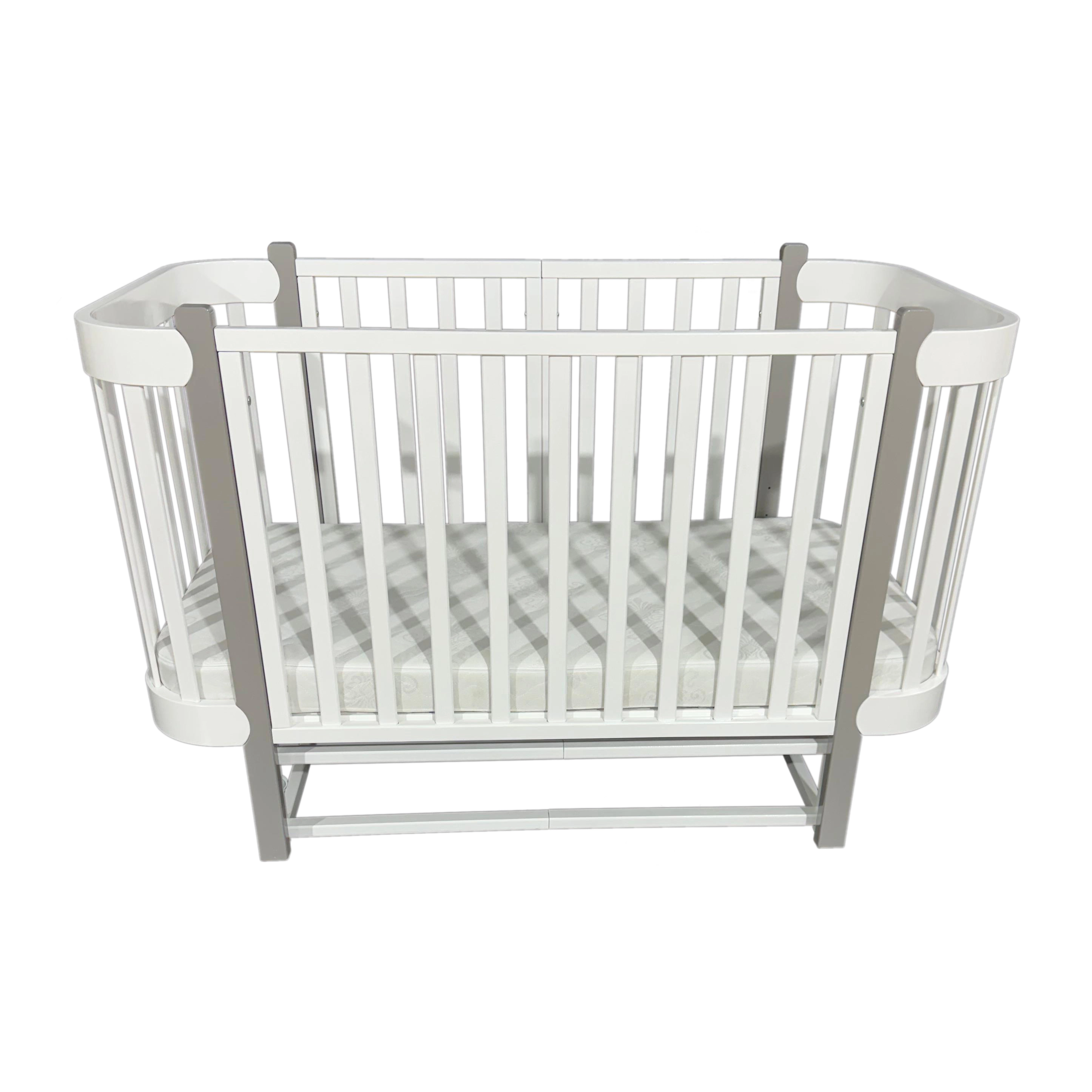 Детская кроватка Оливер Милли 3в1 (белый/серый)