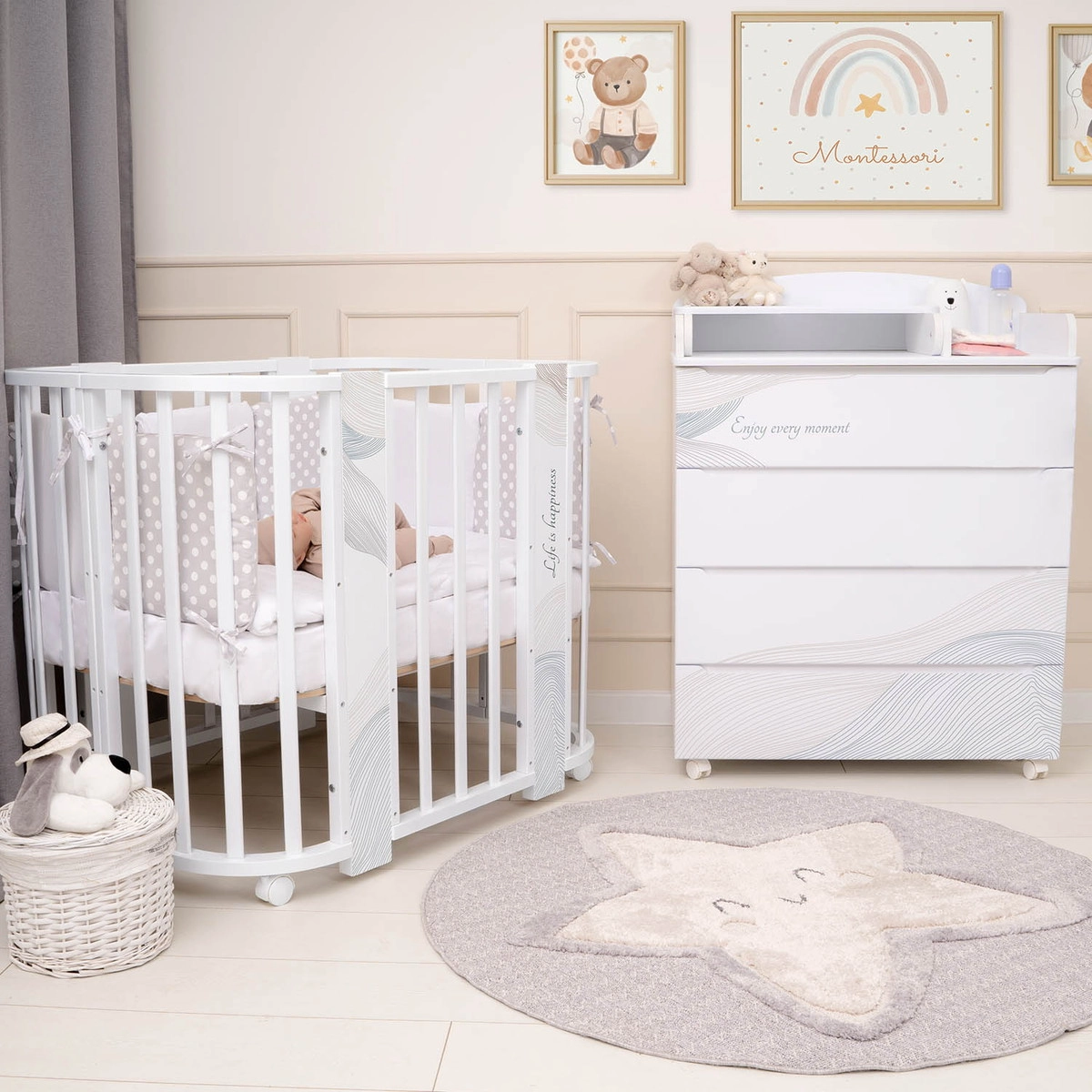 Комод Indigo Green Line с узким пеленальным столиком, ЛДСП, МДФ  Волна 070m7jsppgge9nljc0u9z7w8mrlw9d6b