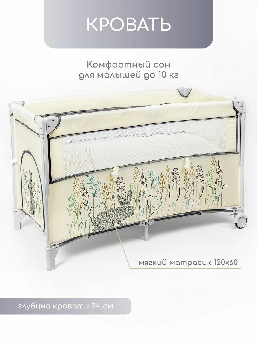 Манеж-кровать Amarobaby Transform Flora/Бежевый g1nj05h706yxof2vw5rq82rqoju2imah