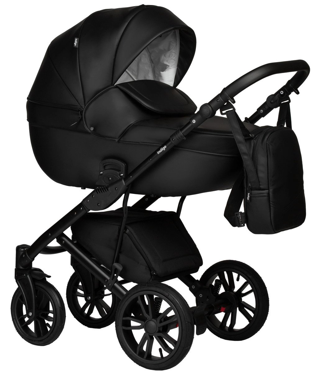 Детская коляска Indigo Mio Eco 2 в 1 (01 (черная кожа))