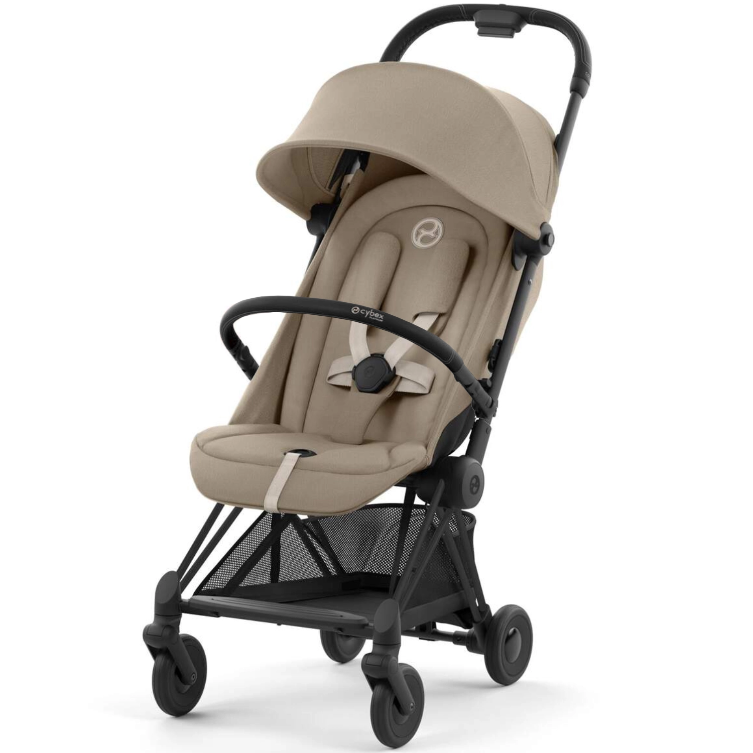 Прогулочная коляска Cybex Coya (Matt Black Cozy Beige с дождевиком и бампером)