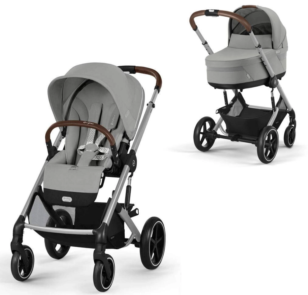 Коляска 2 в 1 Cybex Balios S Lux SLV (Stone Grey с дождевиками)