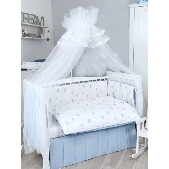 Комплект постельного белья Lepre Balloon Dreams 6 предметов (125*65) (белый/голубой)