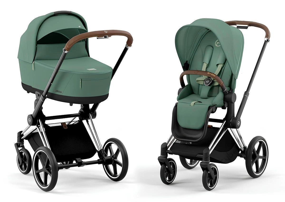 Коляска 2 в 1 Cybex Priam IV (шасси Chrome Brown) (Leaf Green)