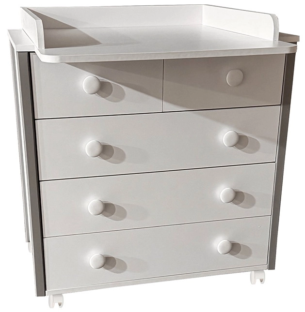 Пеленальный комод Кедр Валенсия (Белый/серый)