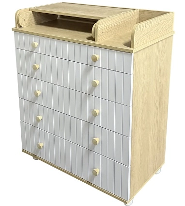 Пеленальный комод Кедр Лада (дуб/белый)