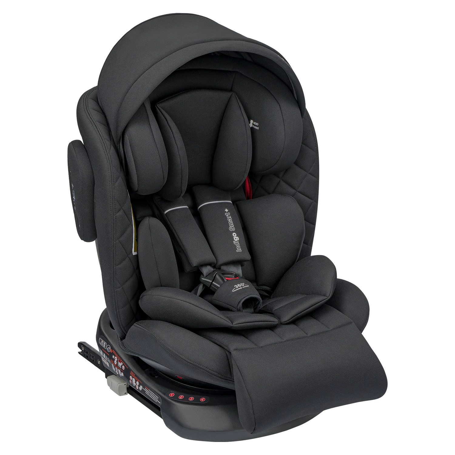 Автокресло Indigo SMART+ ISOFIX, группа 0+1+2+3 черный c0e08fd50b60283f019df2b91bec93fc