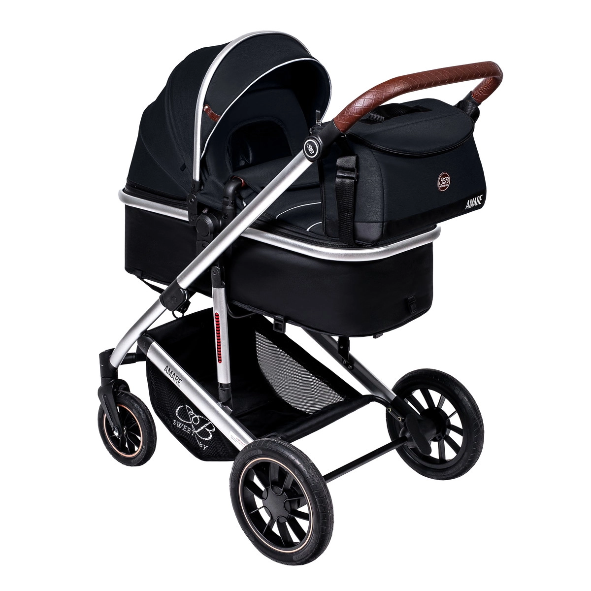 Детская коляска Sweet Baby Amare 3 в 1 Black q0ieamf6fkih1d9p3ofq94a4knheg4pu